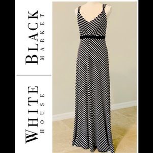 WHITE HOUSE BLACK MARKET Striped Maxi Dress Medium